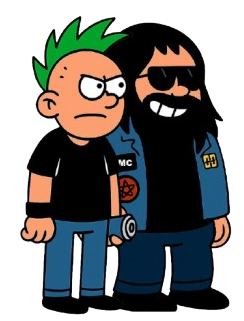 Comic-Figuren Pogo und Metti